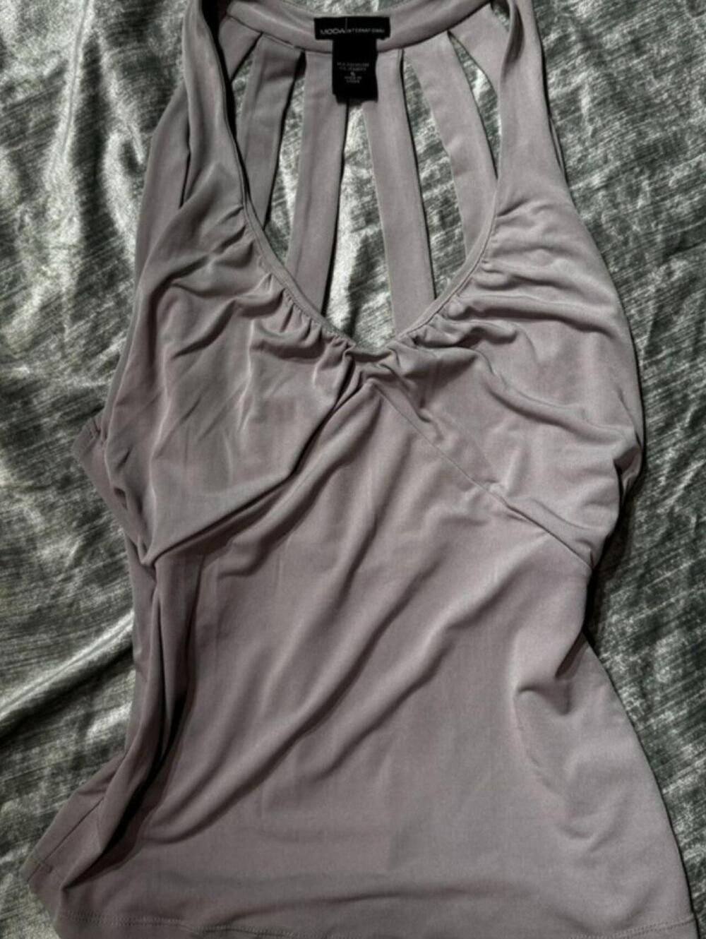 Moda International Women's Grey Vests-tanks-cami - Picture 6 of 8